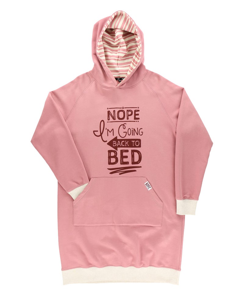 Lazy One Oversized Hoodie Sweatshirt, Comfortable Sleepwear, Bed (Back To Bed, S/M) - Image 3